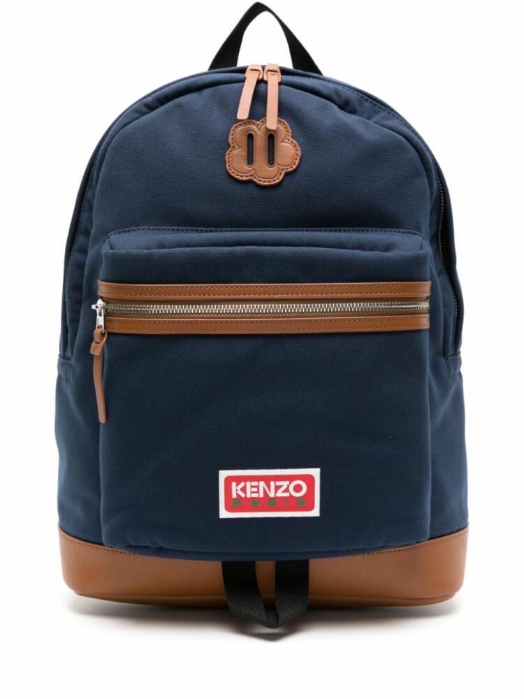 Kenzo Explore logo-patch backpack - Blue Cover