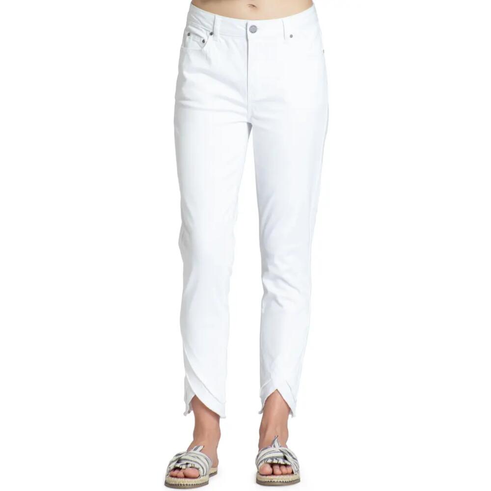 APNY Liberty Double Tulip Hem Ankle Skinny Jeans in White Cover