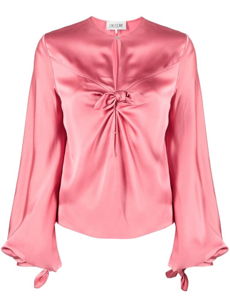 Del Core satin-finish knot-detail blouse - Pink Cover