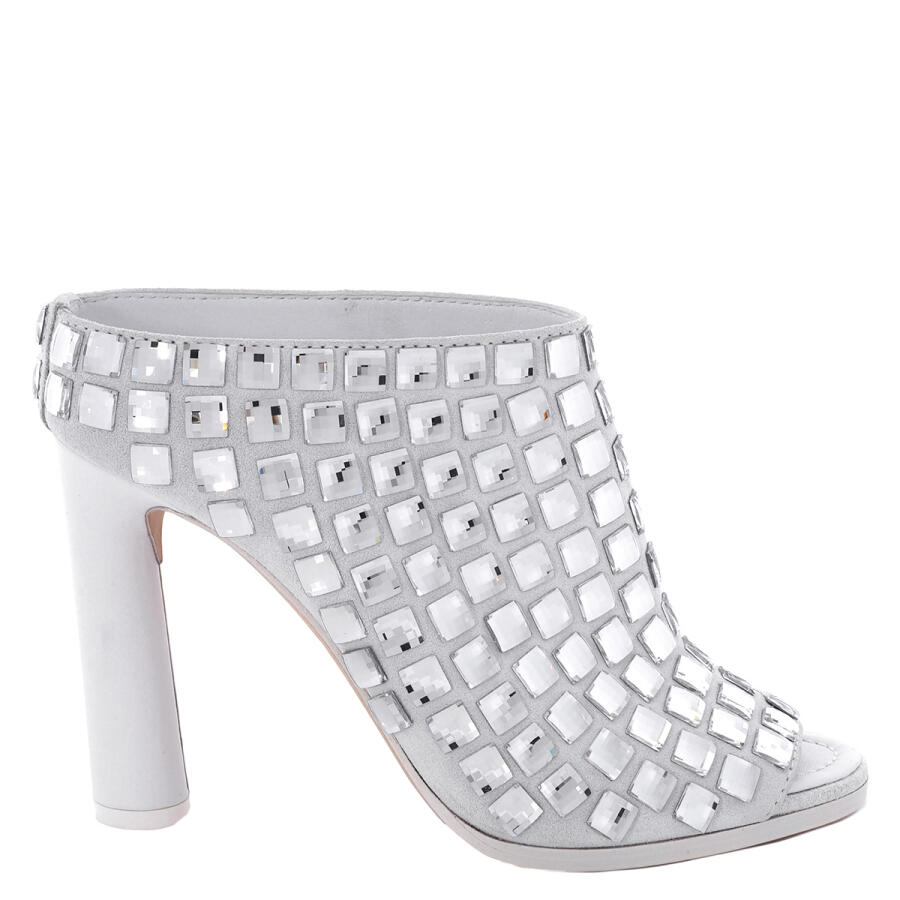 Burberry Ladies Lightwell Crystal Peeptoe Mules Cover