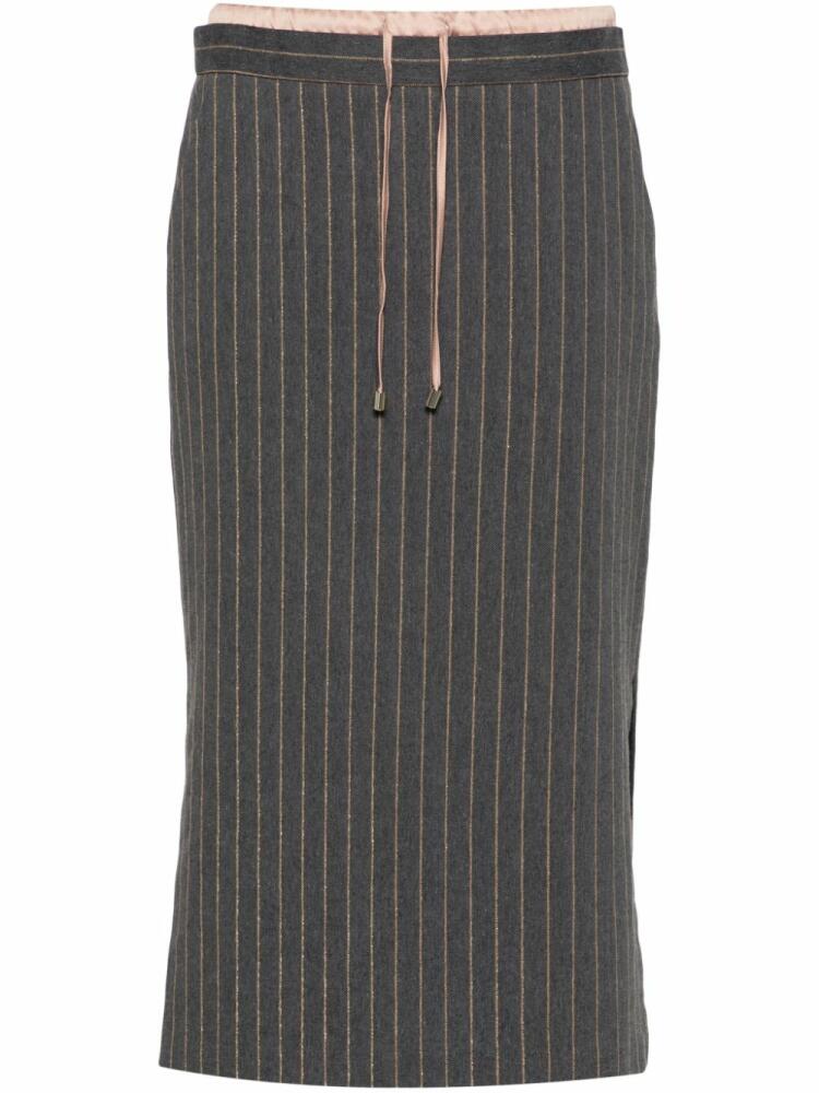 ERMANNO FIRENZE striped midi skirt - Grey Cover