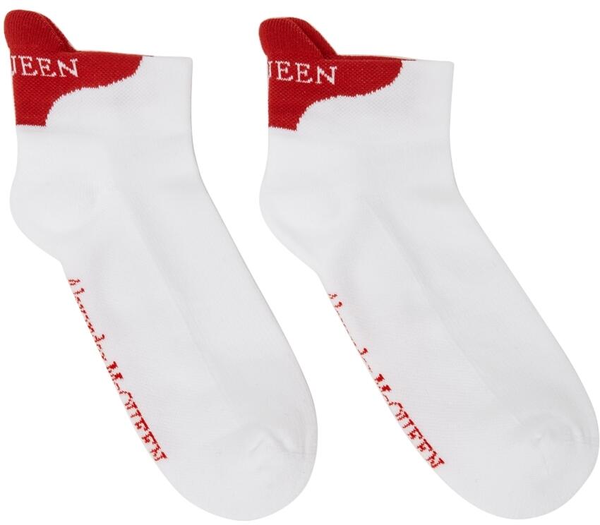 Alexander McQueen White & Red Signature Socks Cover