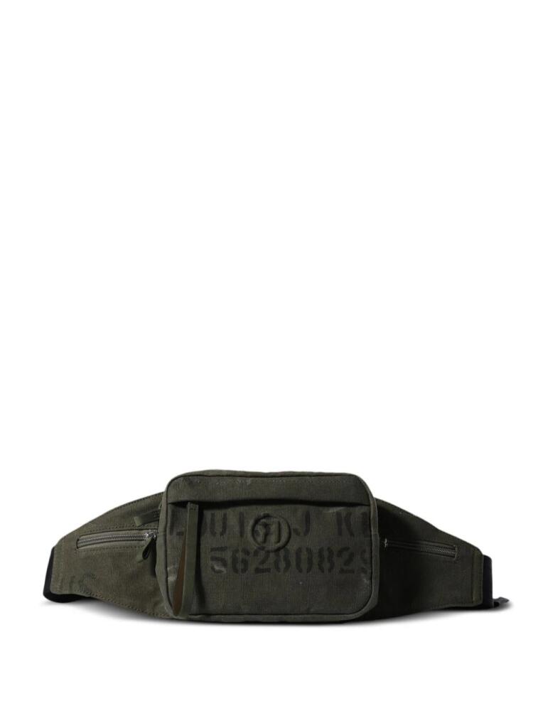 Readymade text-print belt bag - Green Cover