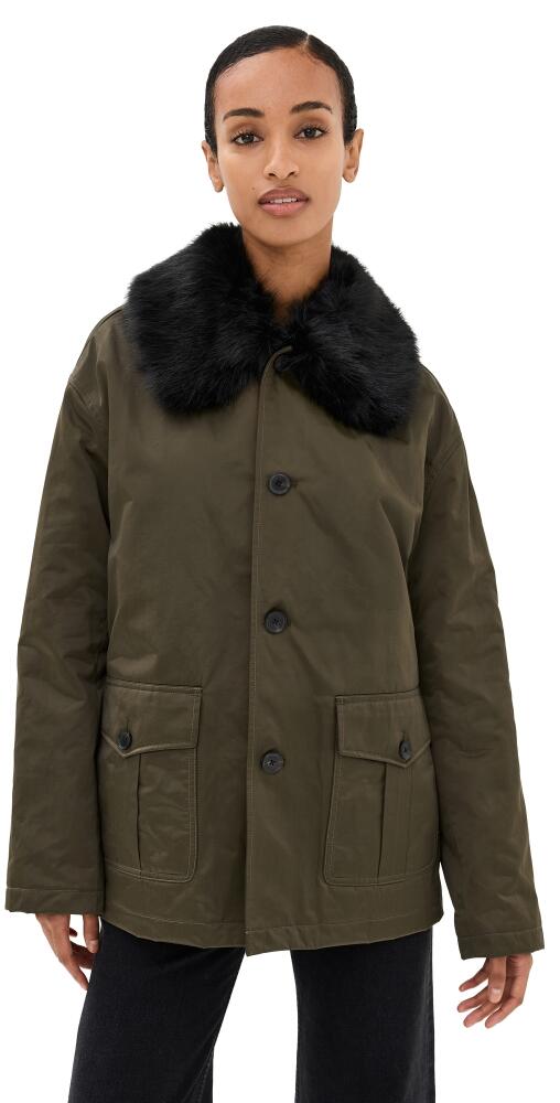 Nili Lotan Blaise Parka Army Green/Black Cover