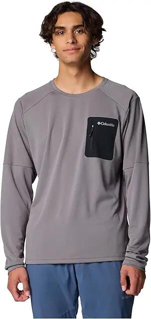 Columbia Columbia Tech Knit Long Sleeve Crew (City Grey/Black) Men's Clothing Cover