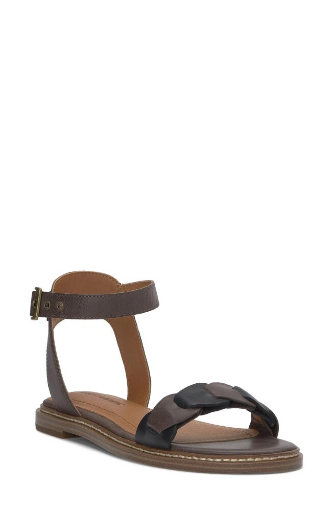 Lucky Brand Kyndall Ankle Strap Sandal in Chocolate/Black Cover