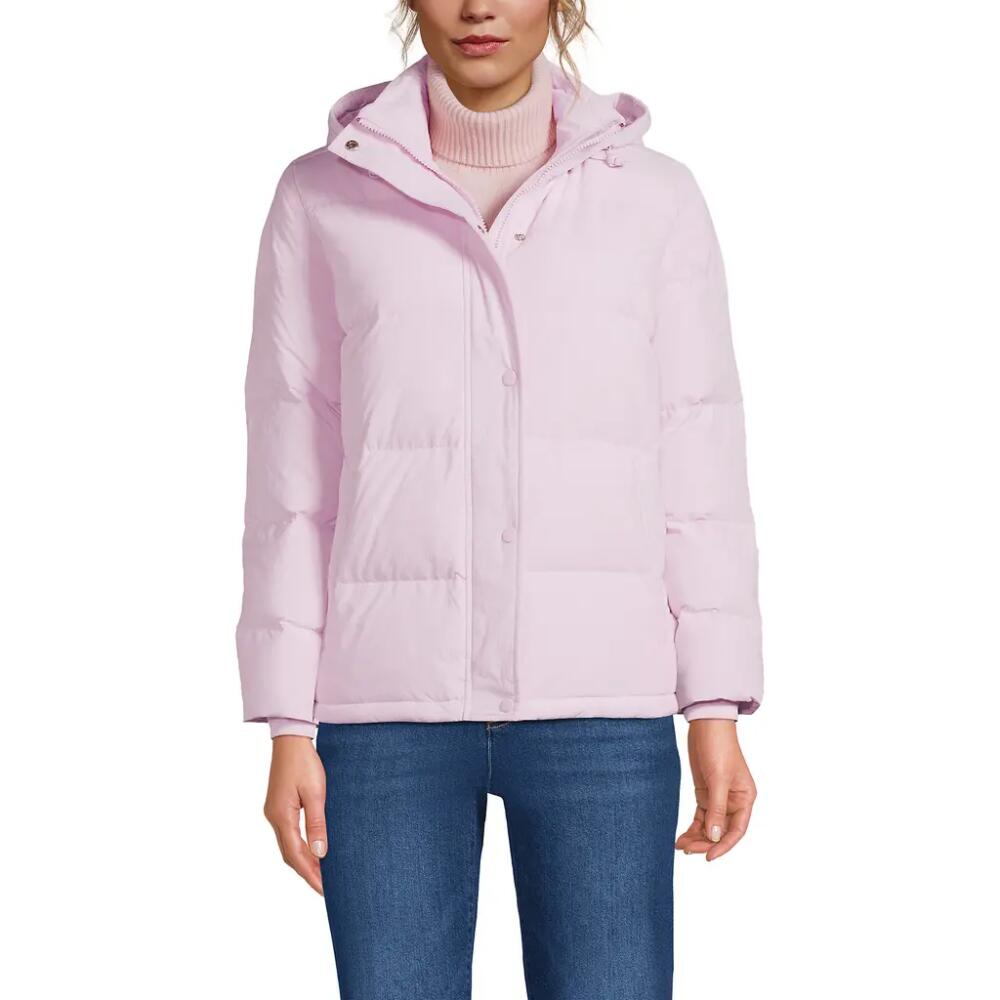 Lands' End Wide Channel 600 Down Puffer Jacket in Pink Frost Cover