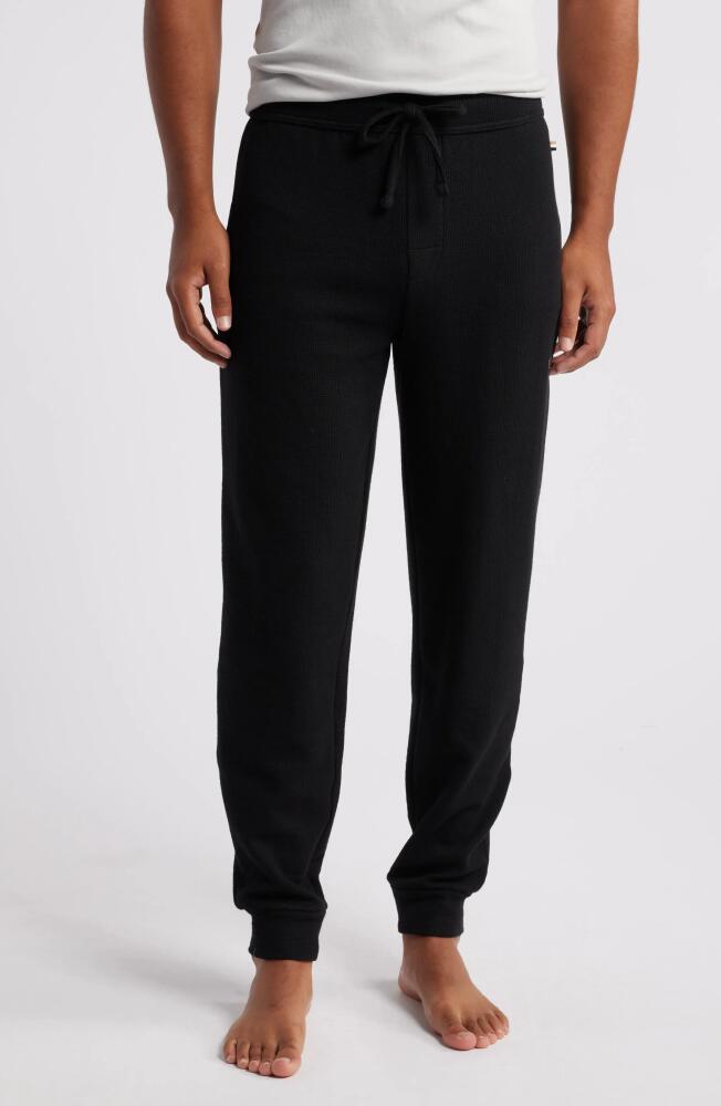 BOSS Waffle Cotton Blend Pajama Joggers in Black Cover