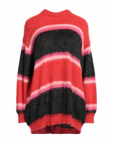 Semicouture Woman Sweater Red Alpaca wool, Mohair wool, Polyamide Cover