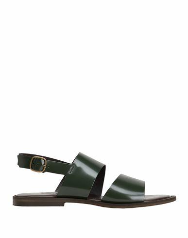 8 By Yoox Polish Leather Multi-strap Sandal Man Sandals Dark green Calfskin Cover