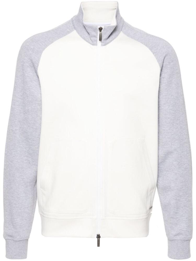 Peserico colour-block cotton hoodie - White Cover