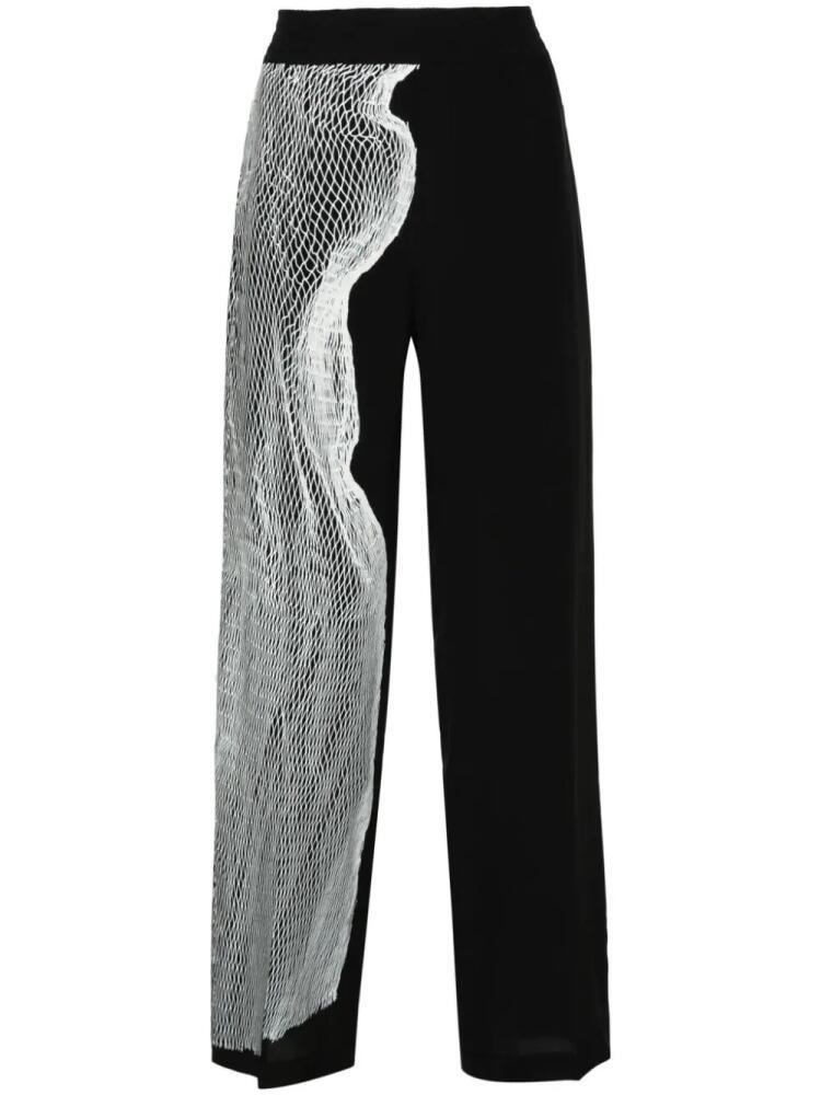 Victoria Beckham graphic-print silk pajama trousers - Black Cover