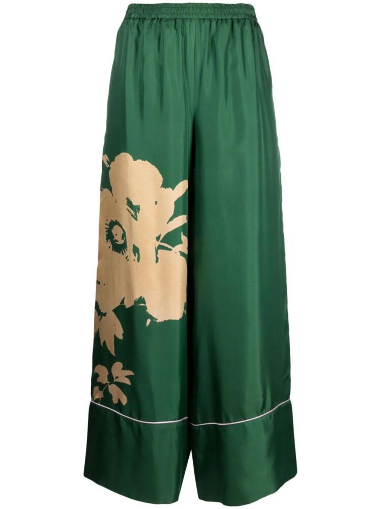 Pierre-Louis Mascia Cialda floral-print wide-leg trousers - Green Cover