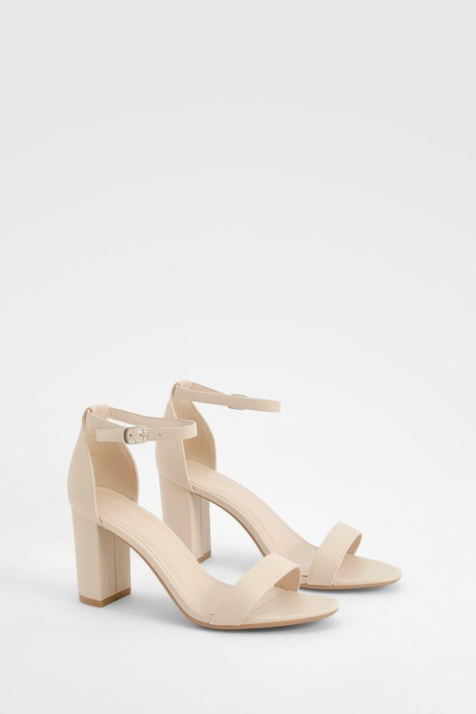 boohoo Womens Mid Block Barely There Heels - Beige Cover