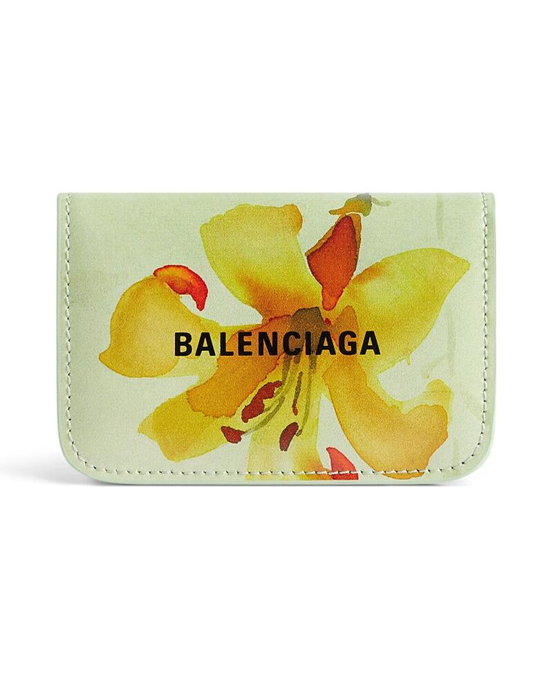 Balenciaga Cash Mini Wallet Lillies Print Cover