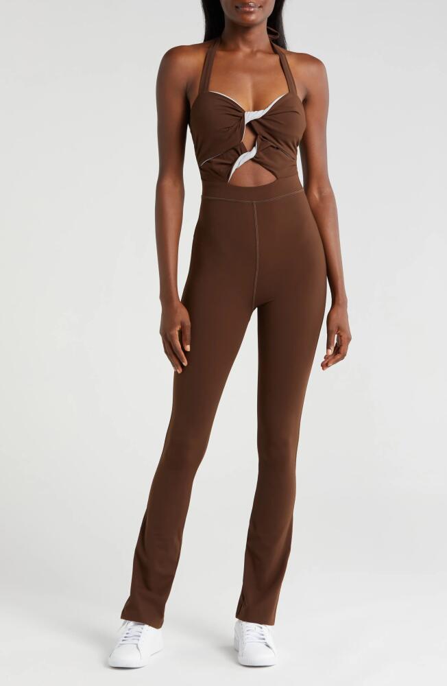 Daughter Lessons Katy Halter Jumpsuit in Brown Cover