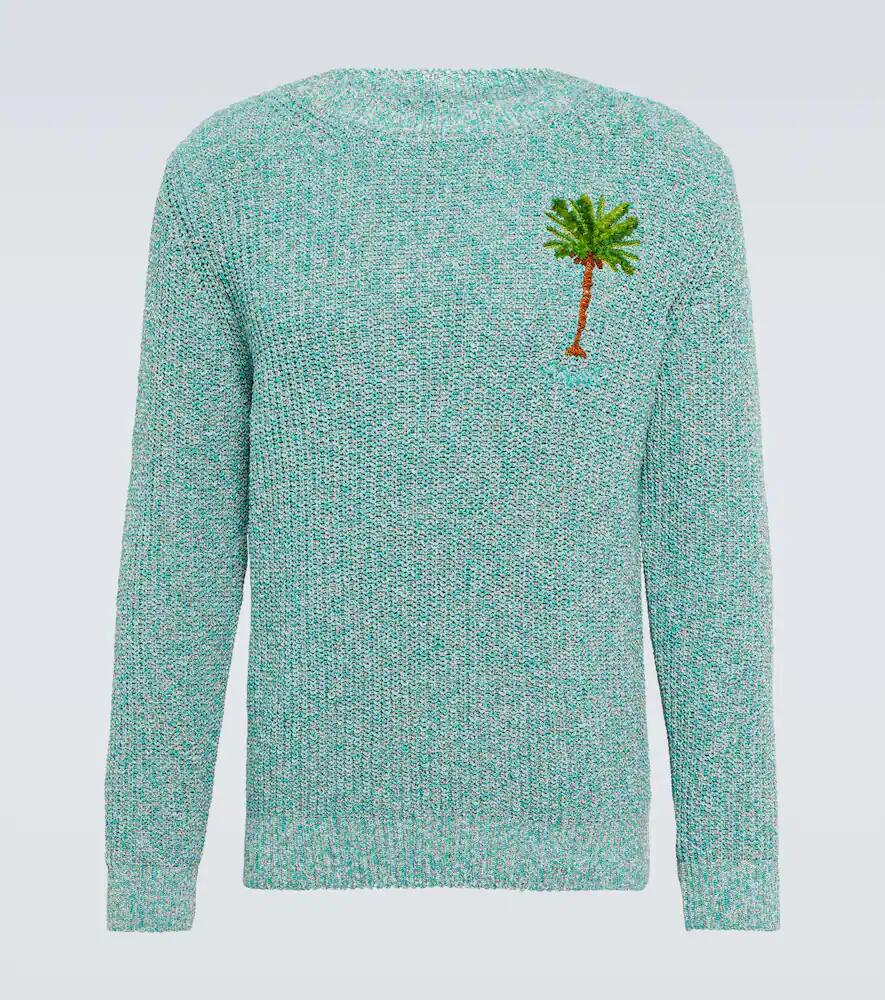 Alanui Palm Tree cotton-blend sweater Cover