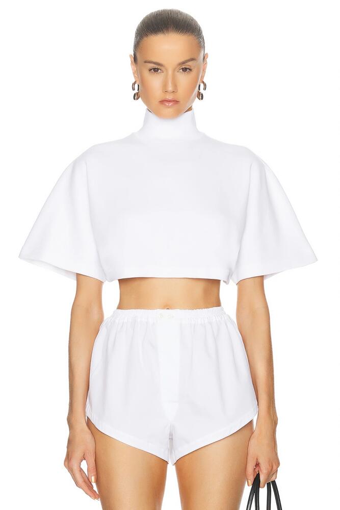 ALAÏA Highneck T-shirt in White Cover