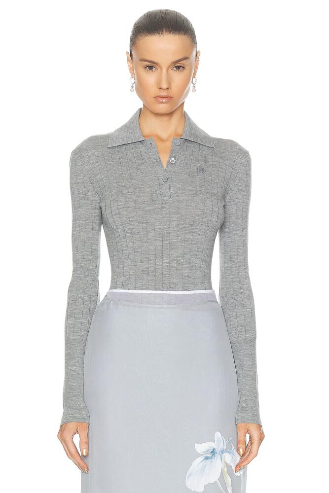 Givenchy Long Sleeve Bodysuit in Grey Cover