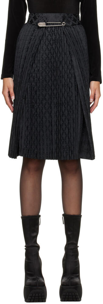 Charles Jeffrey LOVERBOY Black Seatbelt Midi Skirt Cover