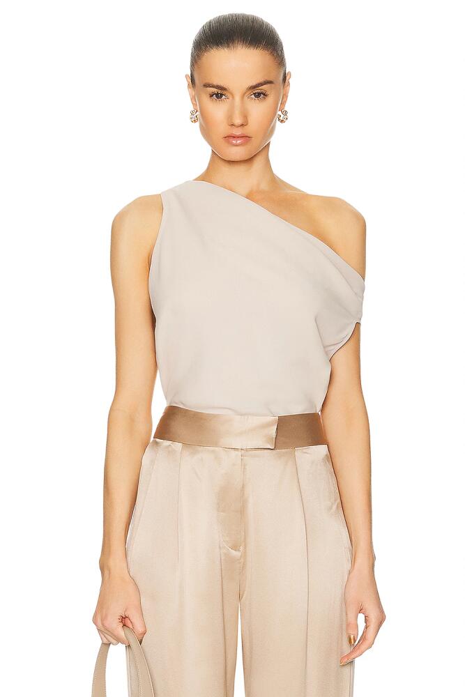 The Sei Asymmetric Cowl Top in Beige Cover