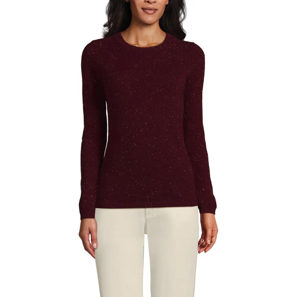 Lands' End Cashmere Sweater in Rich Burgundy Donegal Cover