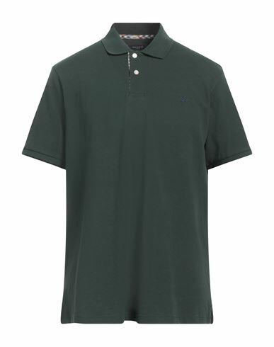 Hackett Man Polo shirt Dark green Cotton Cover