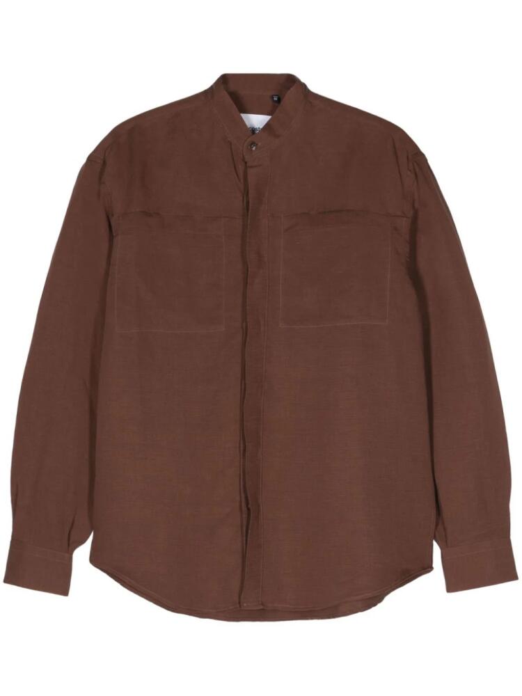 Costumein slub-texture long-sleeve shirt - Brown Cover