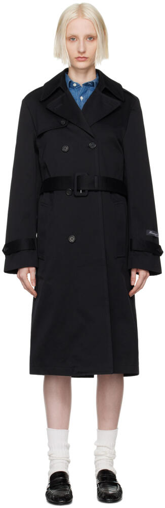 HommeGirls Black Double-Breasted Trench Coat Cover