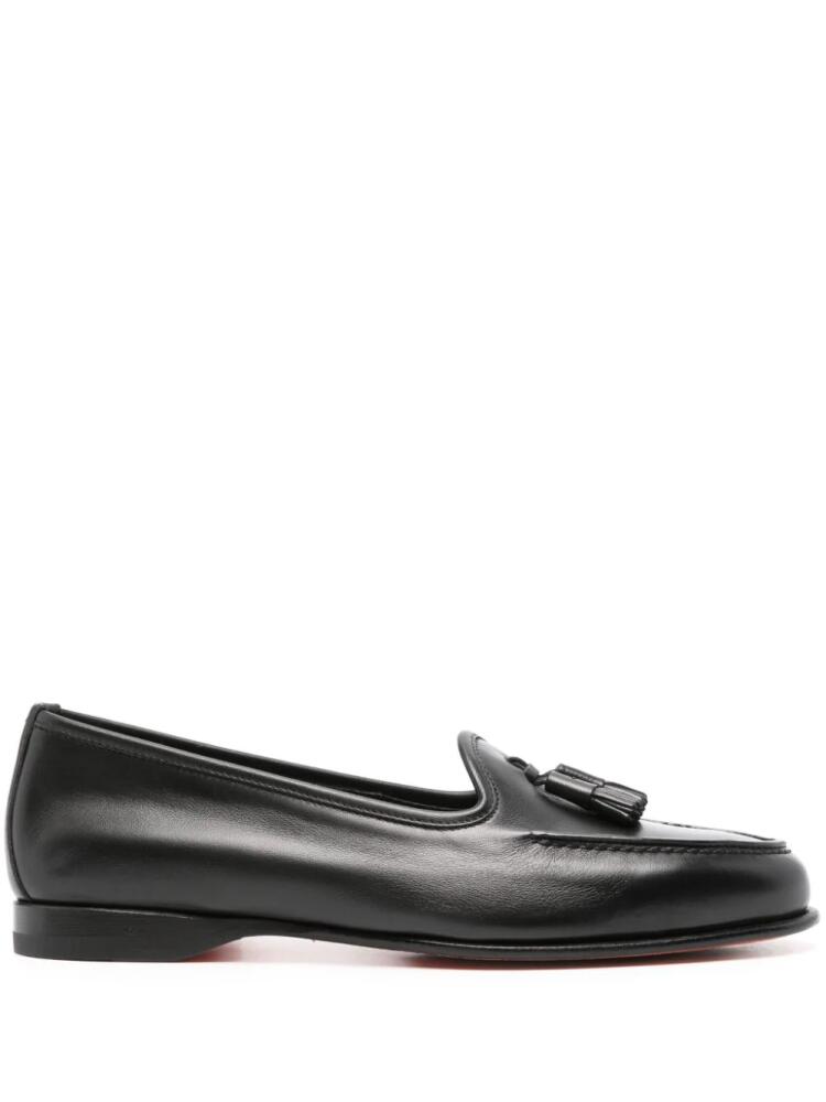 Santoni tassel-detail leather loafers - Black Cover