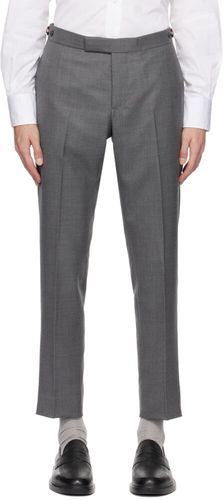 Thom Browne Gray Low-Rise Trousers Cover