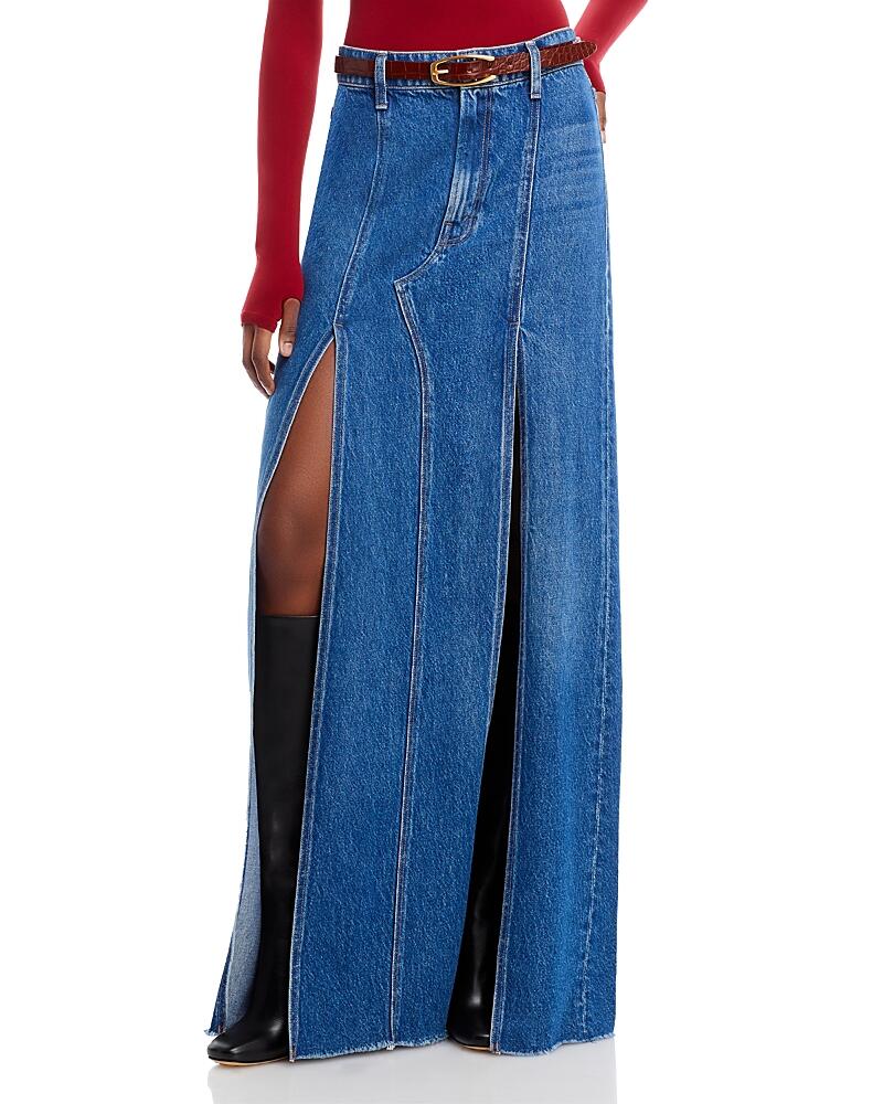 Mother The Lickety Split Denim Maxi Skirt Cover