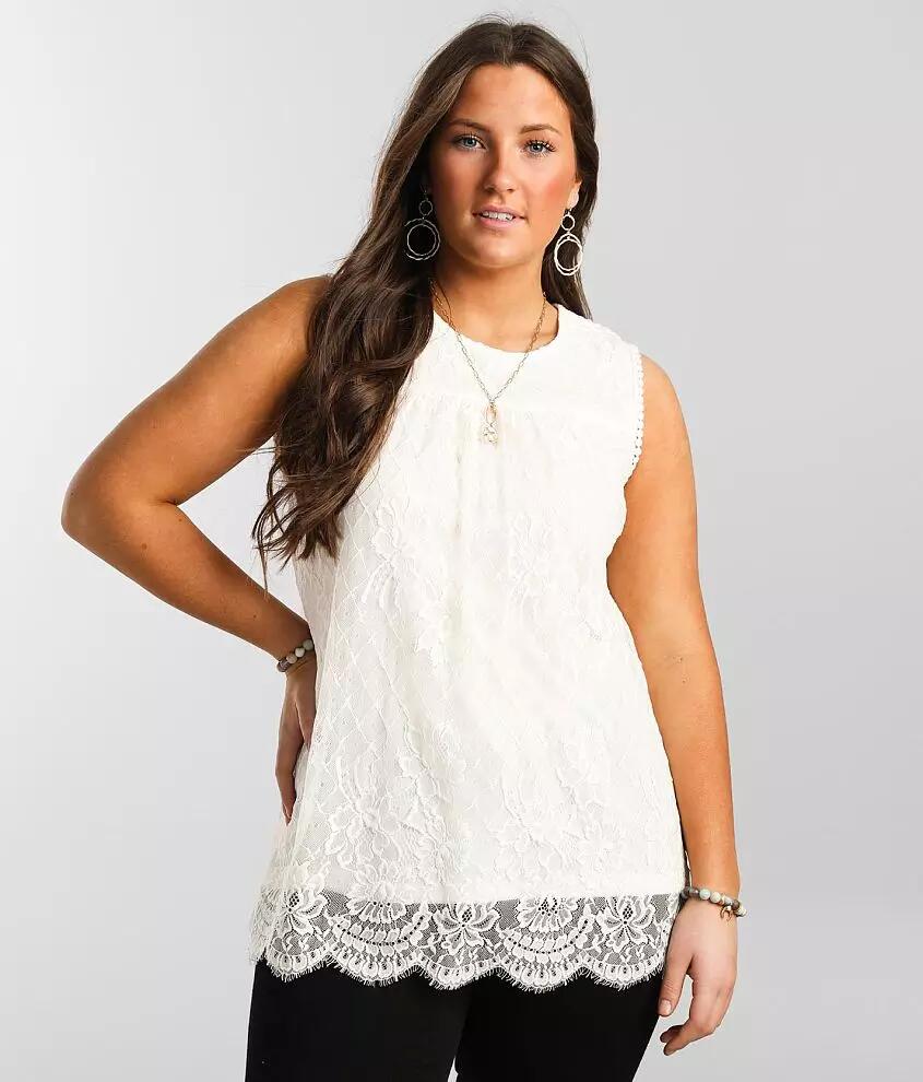 Daytrip Floral Lace Mesh Tank Top Cover