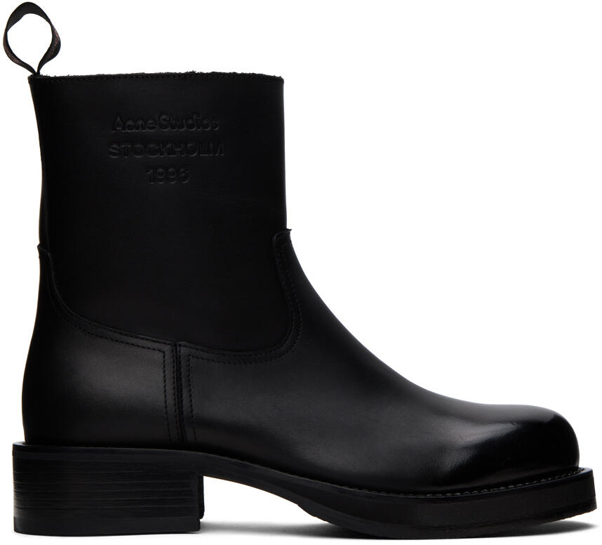 Acne Studios Black Glossed Leather Boots Cover