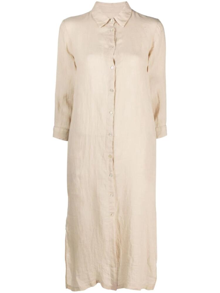 120% Lino linen maxi shirt dress - Brown Cover