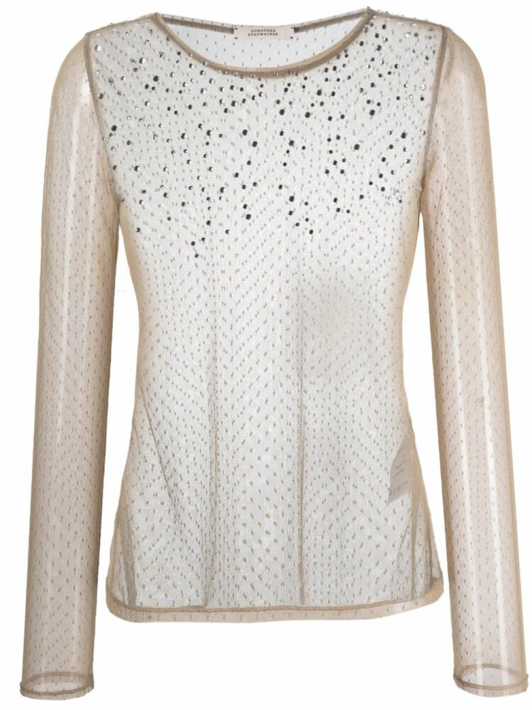 Dorothee Schumacher crystal-embellished cotton shirt - Neutrals Cover