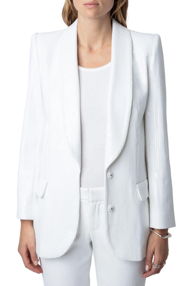 Zadig & Voltaire Vive Sequin Tuxedo Blazer in Judo Cover