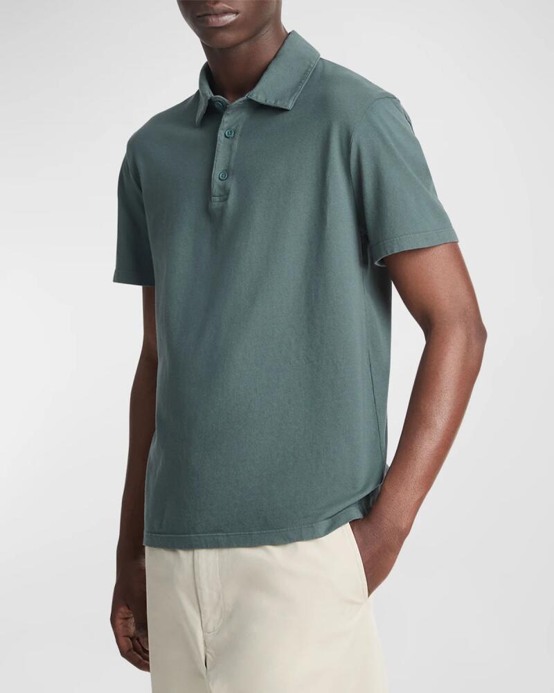 Vince Men's Garment-Dyed Polo Shirt Cover