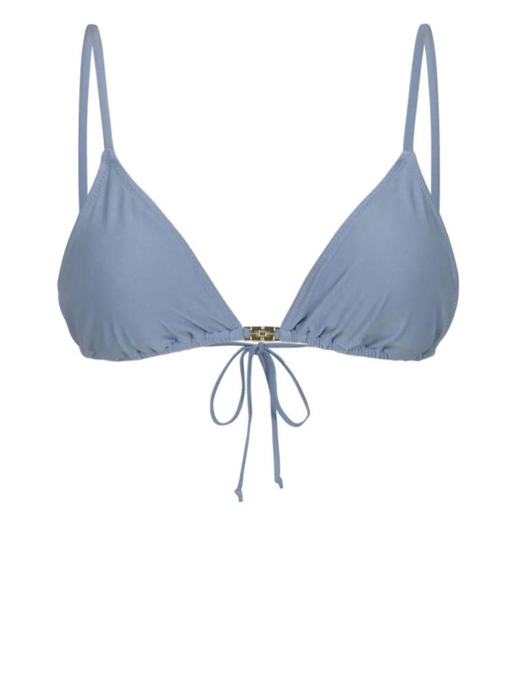 GANNI logo-plaque bikini top - Blue Cover