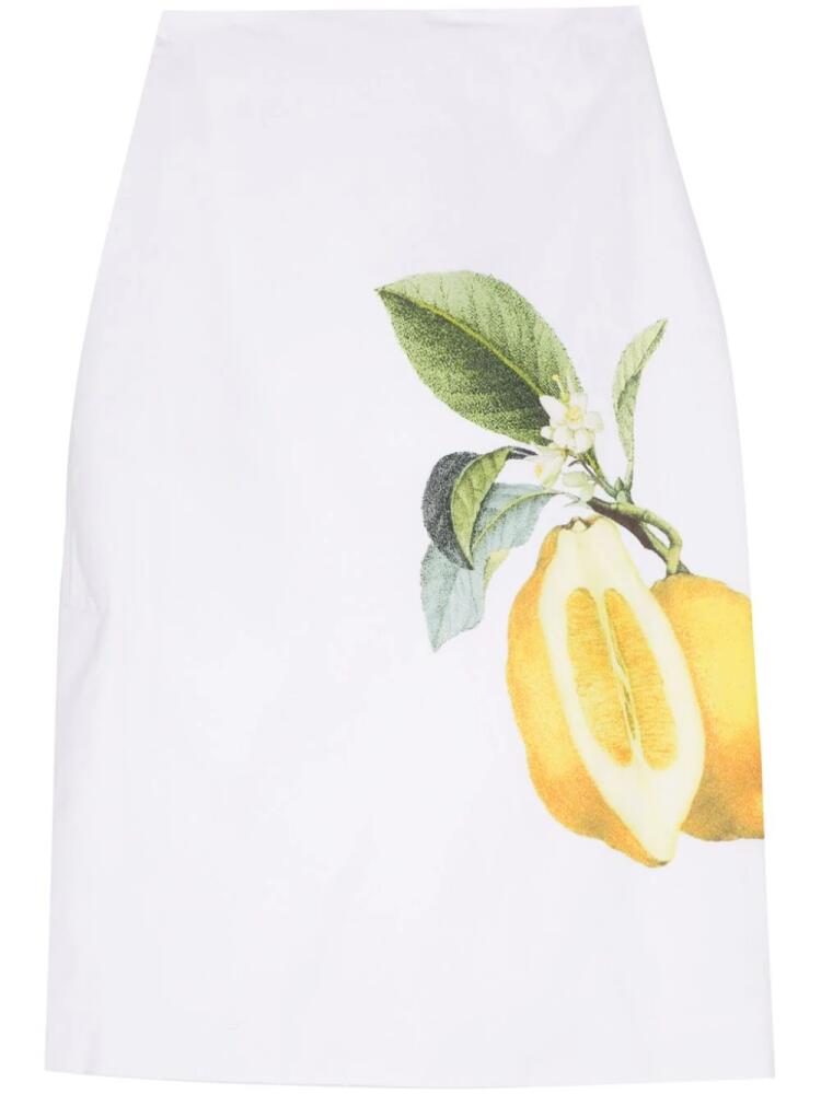 Sportmax A-line poplin midi skirt - White Cover