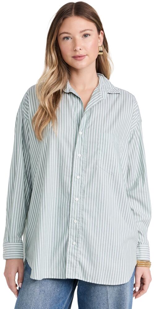 Frank & Eileen Oversized Button Up Shirt Green Stripe Cover