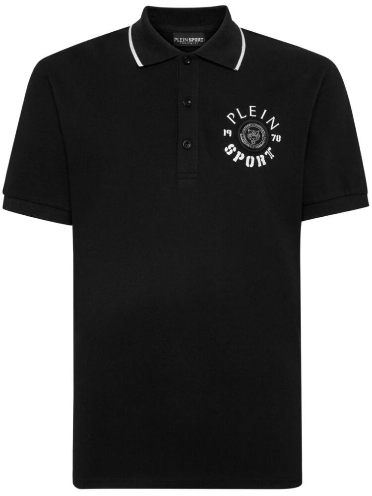 Plein Sport logo-appliqué cotton polo shirt - Black Cover