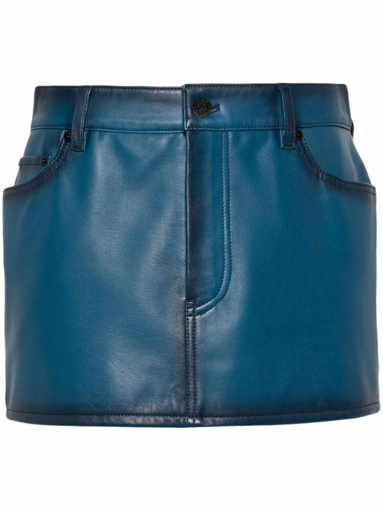 Acne Studios faded leather mini skirt - Blue Cover