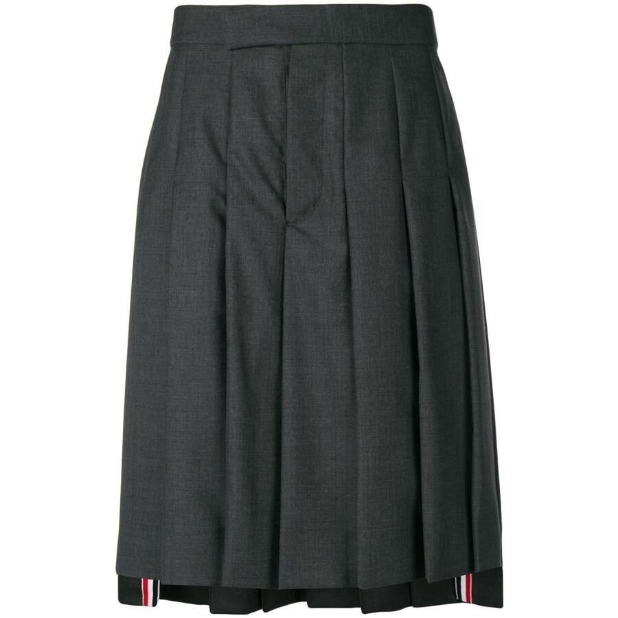 Thom Browne Mens Dark Grey Classic Twill Pleated Skirt Cover