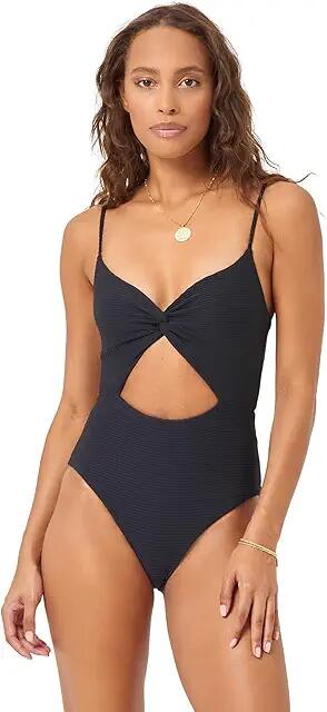 L*Space Eco Chic Off The Grid Kyslee One-Piece Classic (Black) Women's Swimsuits One Piece Cover