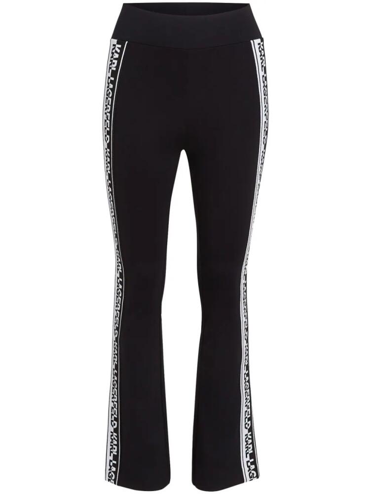 Karl Lagerfeld logo-tape flared leggings - Black Cover