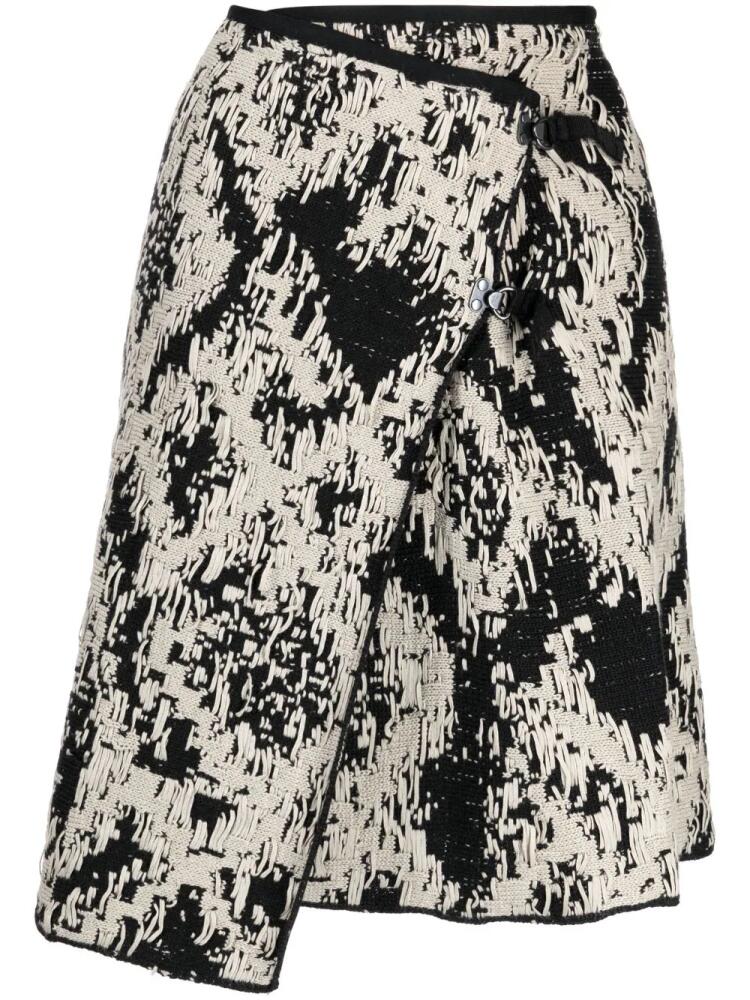 JNBY pattern-jacquard asymmetric midi skirt - Black Cover