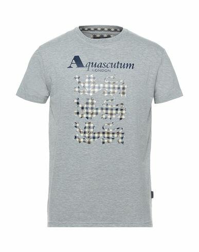 Aquascutum Man T-shirt Light grey Cotton, Elastane Cover