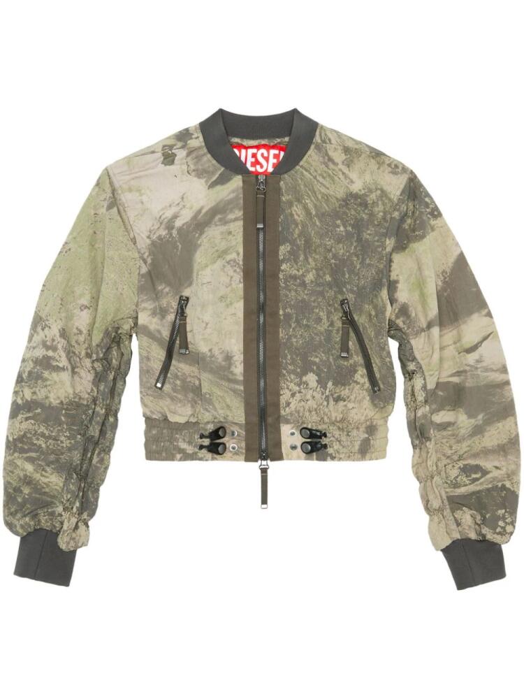 Diesel G-Noak-N1 planet-print bomber jacket - Green Cover