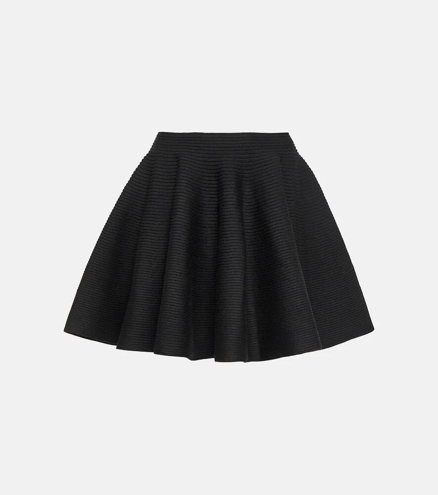 Alaïa Ribbed-knit wool-blend miniskirt Cover